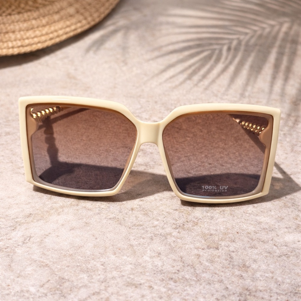New Cream Square Sunglasses